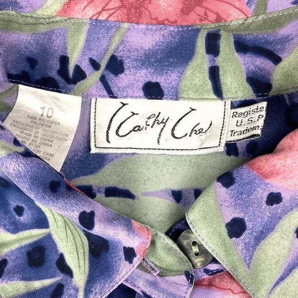 Kathy Che Floral Blouse Vintage 90s Y2K - Picture 9 of 9